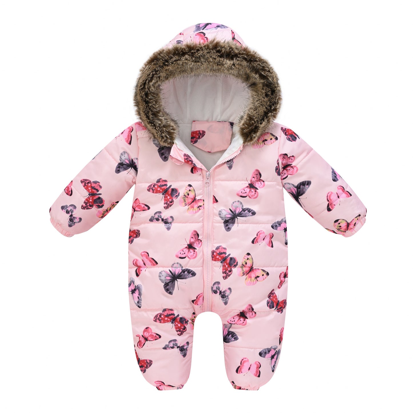 Children's Cartoon Printed Waterproof One-piece Cotton-padded Jumpsuit