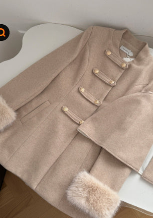 Women's Ring Fashionable Cape Cloak Wool Coat